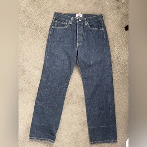 Vintage Levis 501 Jeans Mens Dark Wash Black Straight Leg Denim 33 X 32 Rigid